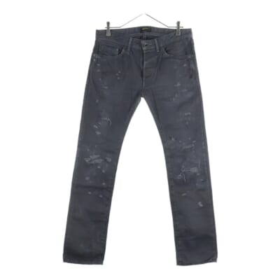 EXCESS デストロイ加工 ロングスキニーパンツ グレー Bランク