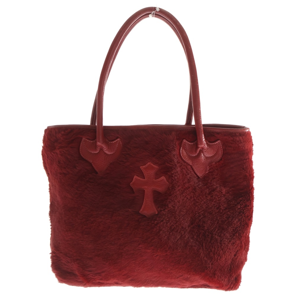 FS TOTE FSトート クロスパッチ付きレザートートバッグ レッド Bランク