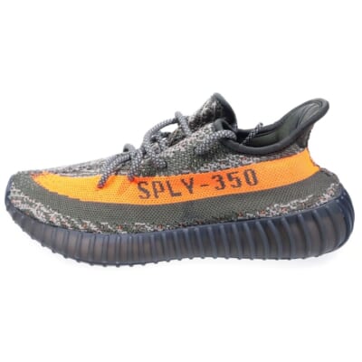 YEEZY BOOST 350V2 CARBON BELUGA イージーブースト カーボン ベルーガ ローカットスニーカー グレー/オレンジ US8.5/26.5cm HQ7045 Sランク
