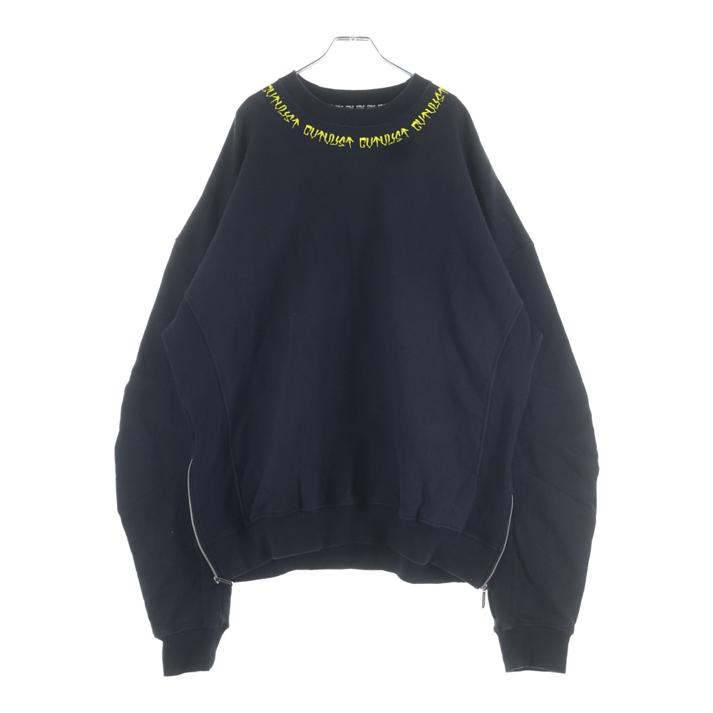 23SS USUAL ZIP CREWNECK サイドジップデザイン クルーネック スウェット セーター ブラック 2301020301 Bランク