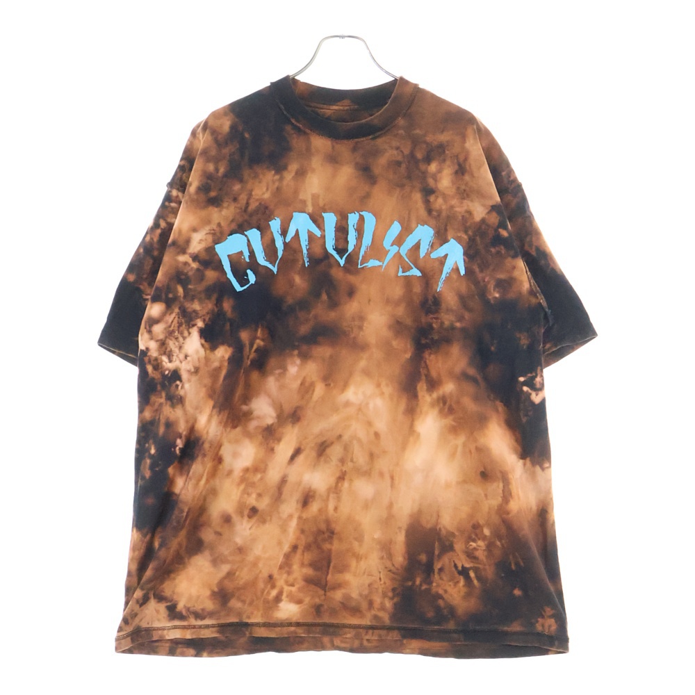 ×PRO CLUB プロクラブ タイダイ染め クルーネック カットソー 半袖Tシャツ ブラウン Bランク