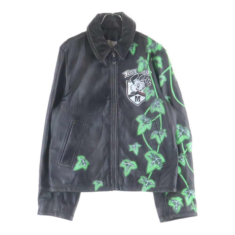 25SS ×VERDY M.B.C. LEATHER SPORTS JACKET BLACK ヴェルディ エムビーシー レザースポーツジャケット ブラック/グリーン M25K6BL009 Bランク
