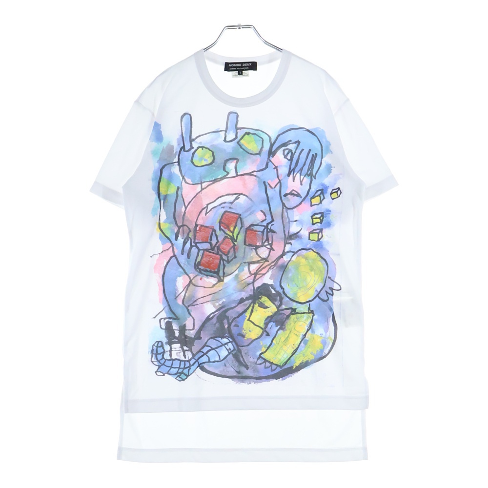 22SS AD2021 RAMUNTCHO MATTA ラムンショー マッタ フロントプリント クルーネック半袖Tシャツ カットソー ホワイト DI-T006 Bランク