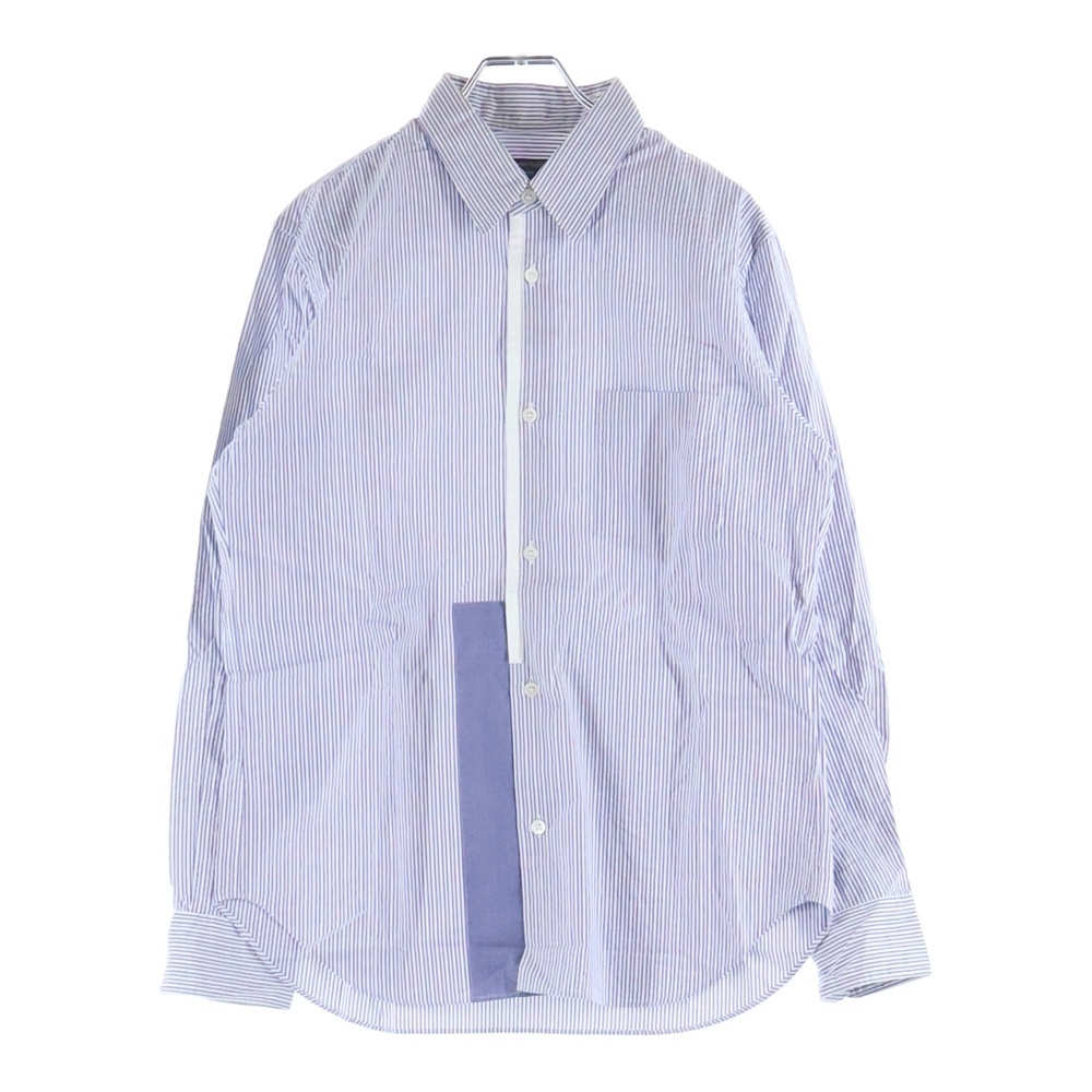 18AW AD2018 ストライプ ロングスリーブ コットンシャツ ブルー/ホワイト HB-B030 Bランク