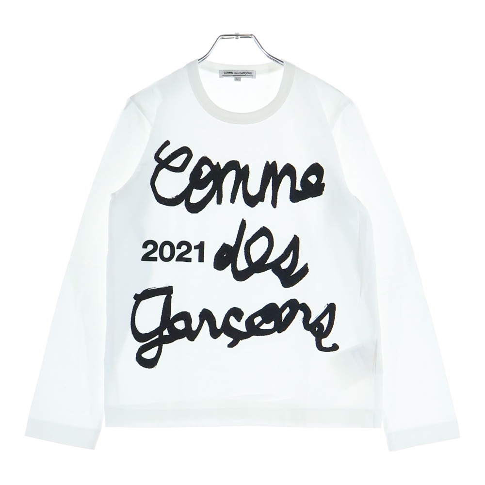 21AW AD2021 フロントロゴ クルーネック長袖Tシャツ カットソー ホワイト OH-T003 Bランク