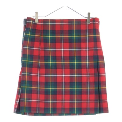 23AW AD2023 タータンチェック プリーツスカート レディース レッド NL-S008 Bランク