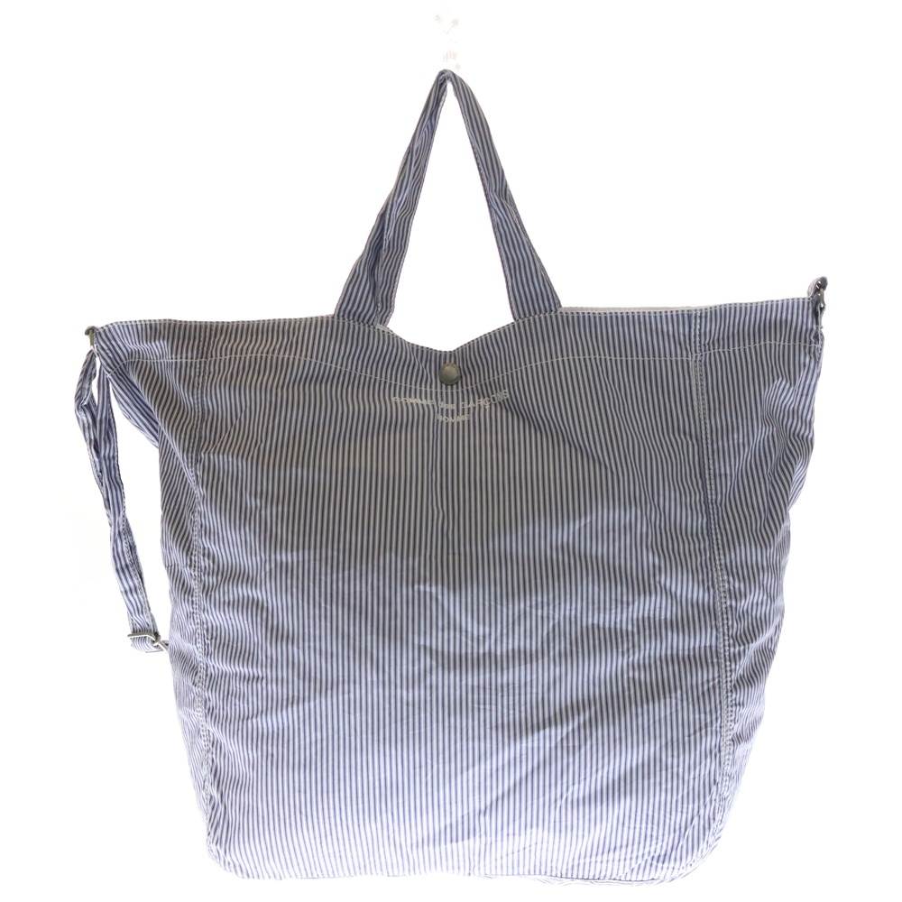 24SS ロゴ刺繍 ストライプ 2WAY トートバッグ ショルダーバッグ ブルー/ホワイト HM-K 204 Aランク
