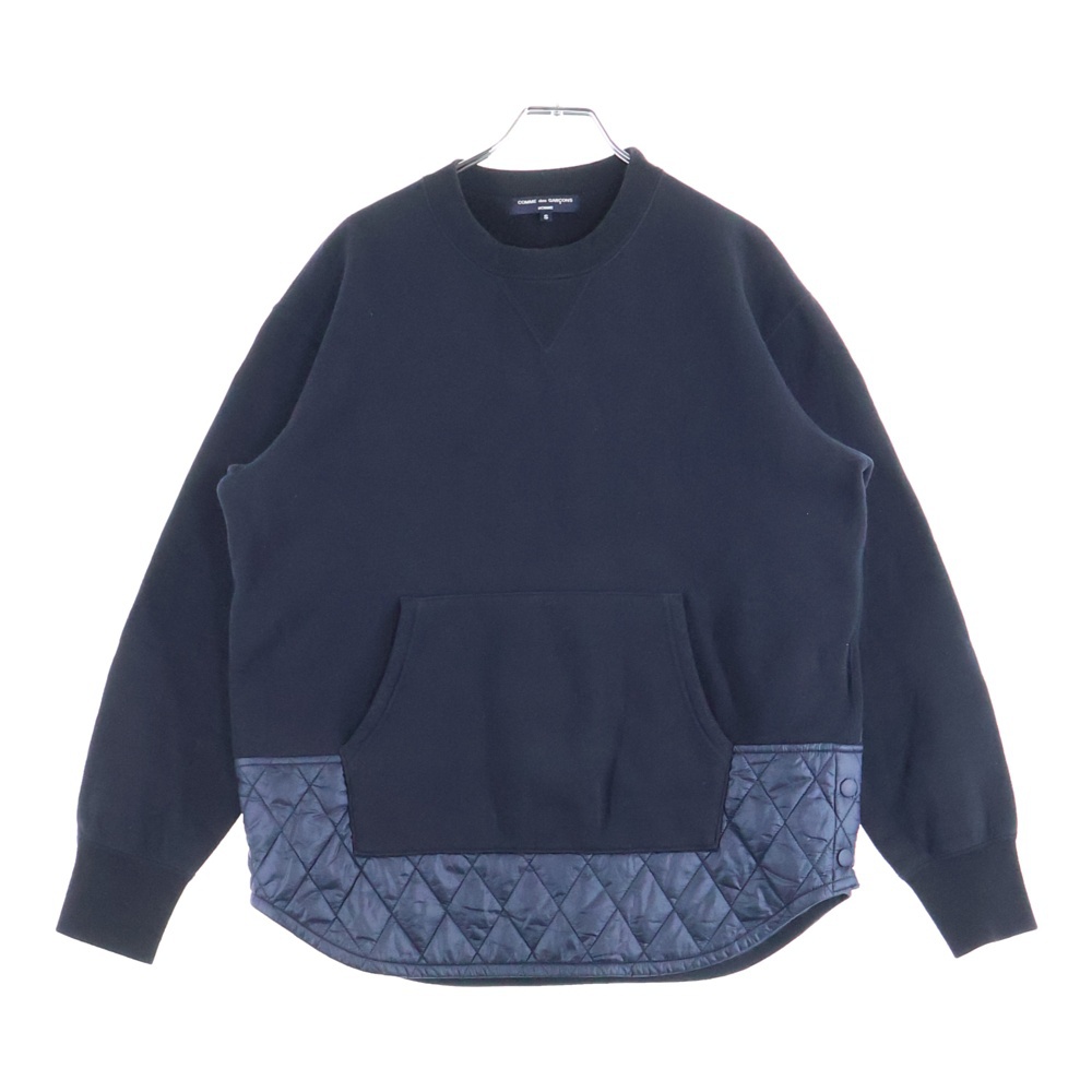20AW AD2020 キルティング切り替え クルーネックスウェットトレーナー ネイビー HF-T024 Bランク
