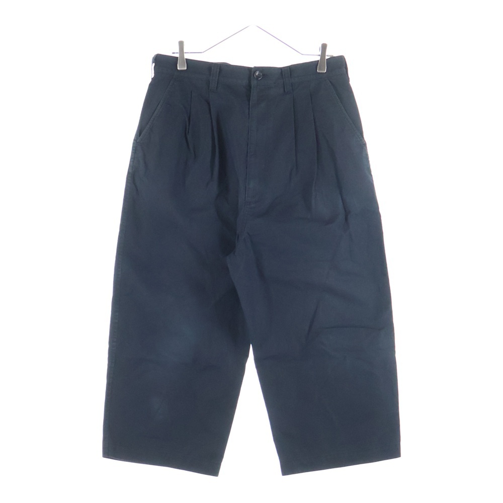 21SS AD2020 2タック ナイロン混 ワイドパンツ ブラック HG-P018 Bランク