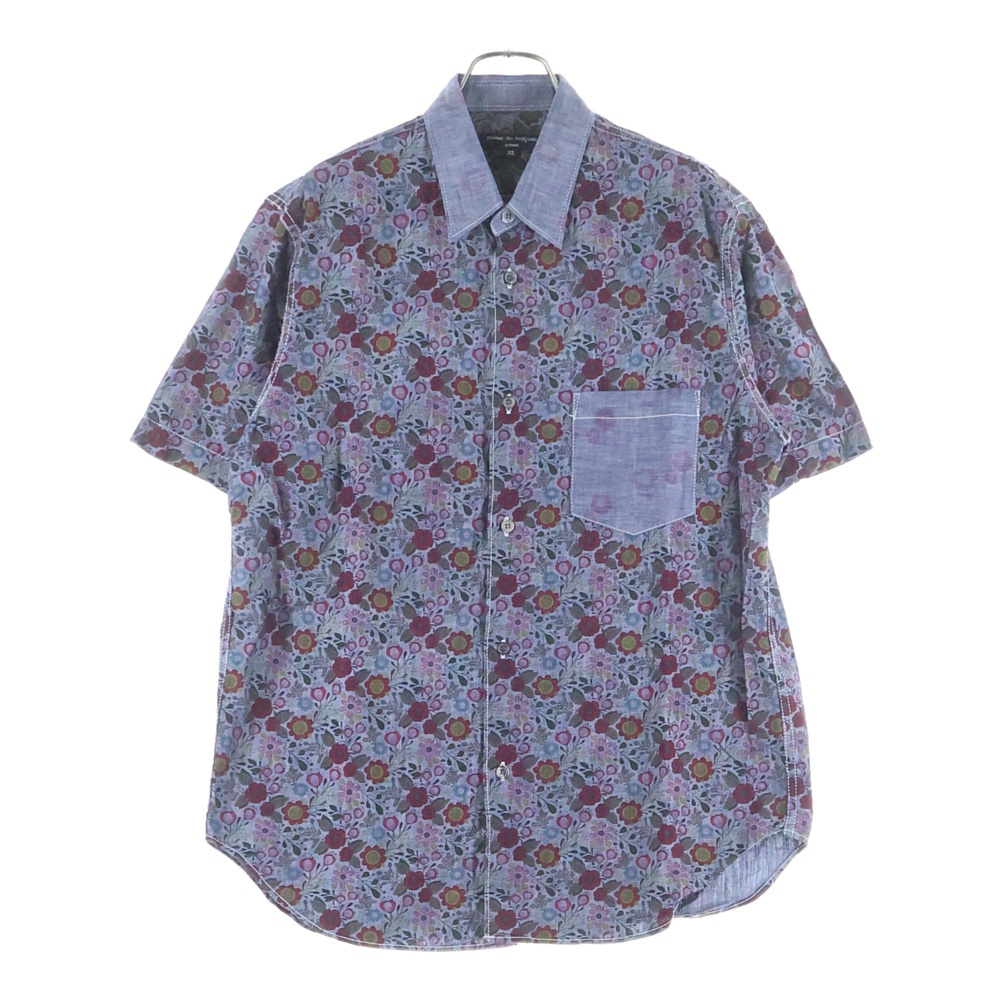 21SS AD2020 花柄 半袖シャンブレーシャツ ネイビー HG-B031 Bランク