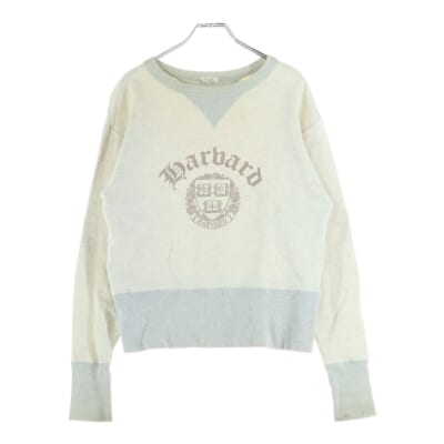 両V カレッジロゴ クルーネックスウェットトレーナー グレー Bランク