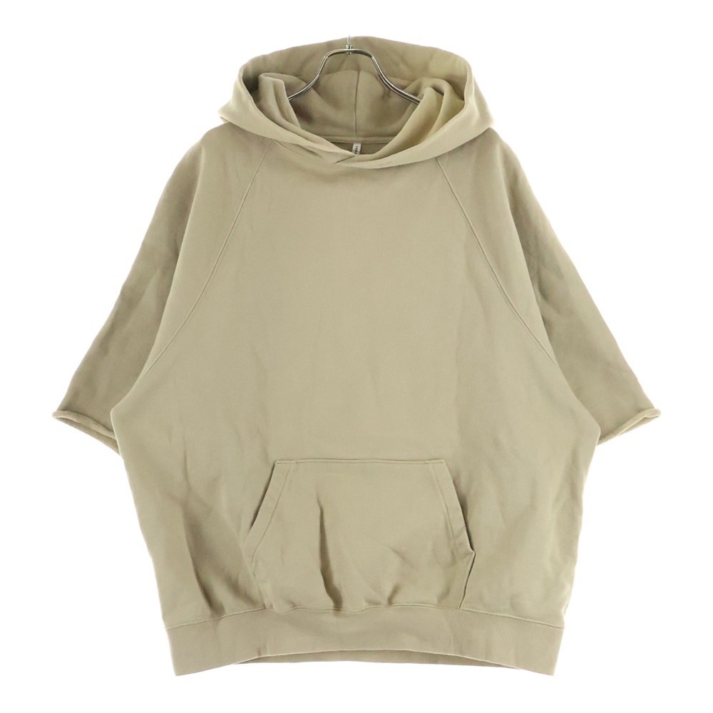 CUTOFF SLEEV PULLOVER HOODIE カットオフ スリーブ スウェット プルオーバーパーカー ベージュ Bランク