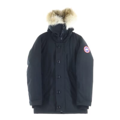 JASPER PARKA ジャスパーパーカー ロゴワッペン ファーフーデッドダウンコート ジャケット ブラック 3438JM Bランク