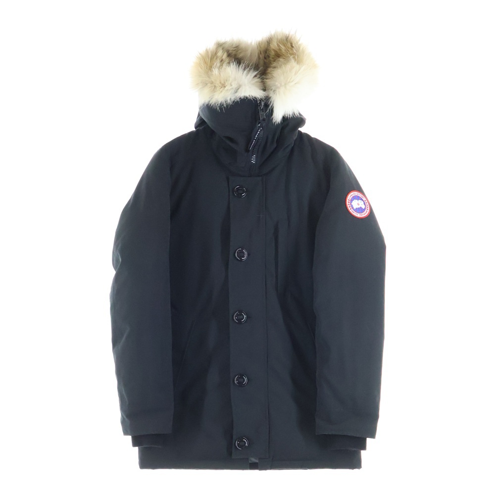 JASPER PARKA ジャスパーパーカー ロゴワッペン ファーフーデッドダウンコート ジャケット ブラック 3438JM Bランク
