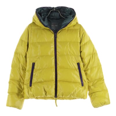 フーデッド ジップアップダウンジャケット イエロー Bランク