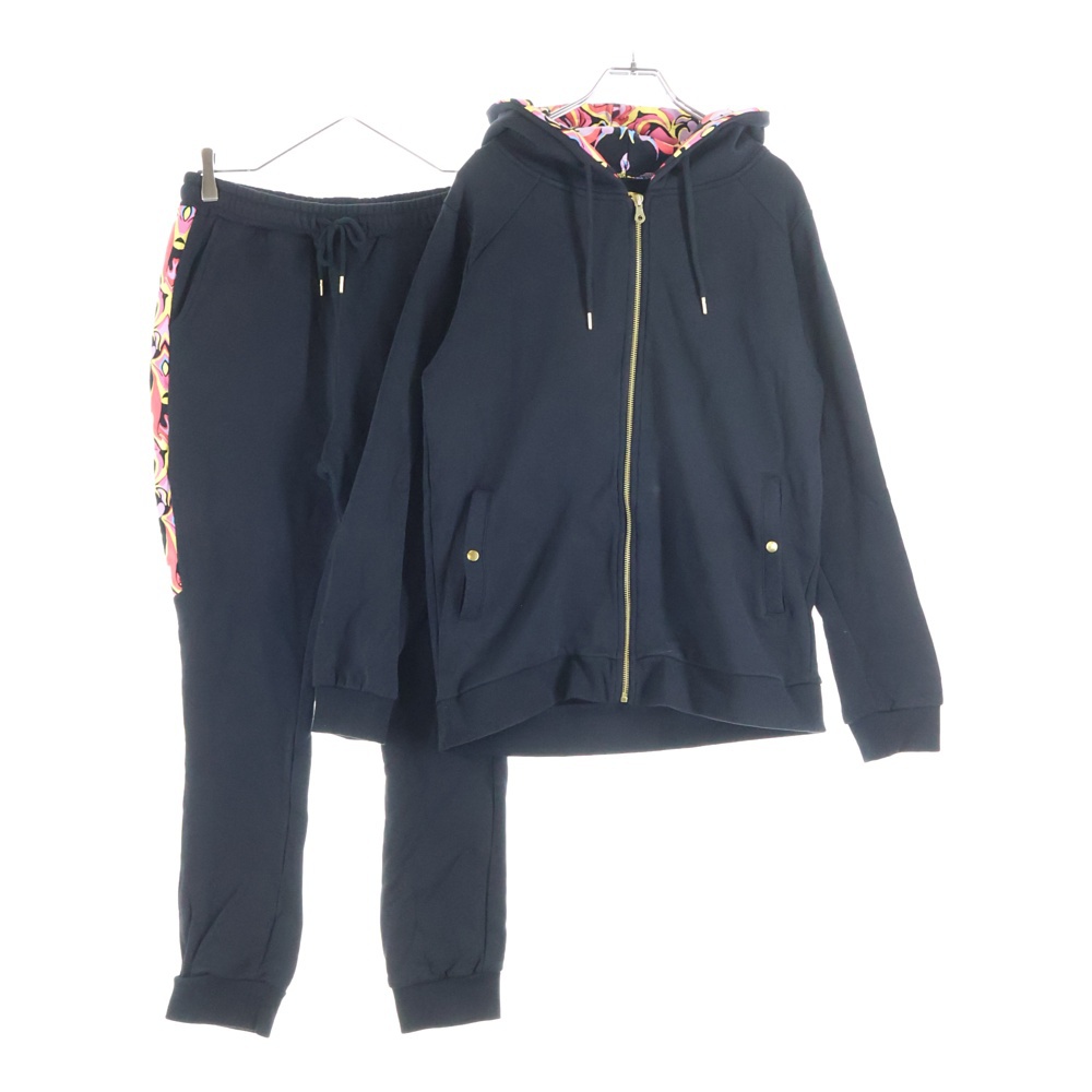 スウェット セットアップ ジップアップ パーカー イージー パンツ ブラック Bランク