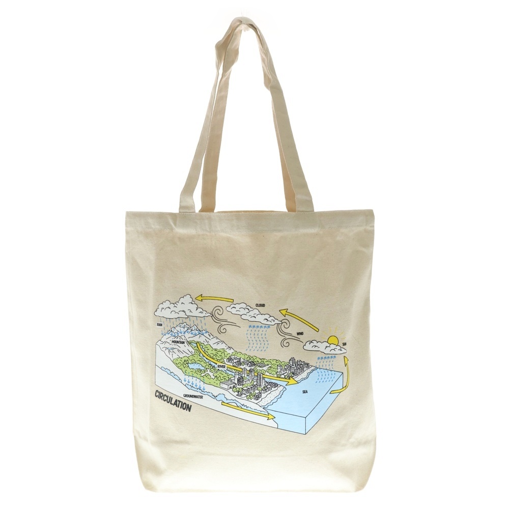 プリント キャンバス トートバッグ アイボリー Sランク