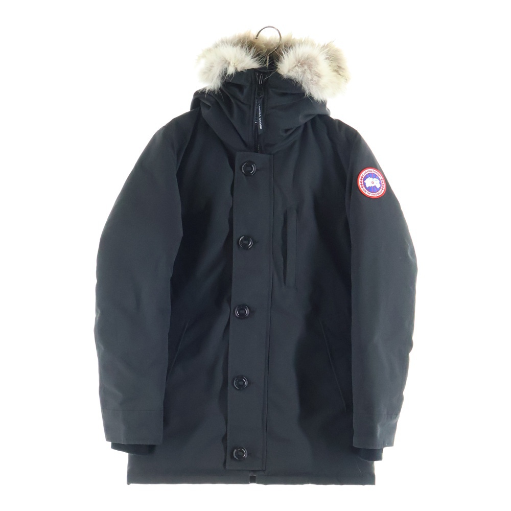 JASPER PARKA ジャスパーパーカー マルチポケット ジップアップ ファーフーデッドダウンジャケット ブラック 3438JM Bランク