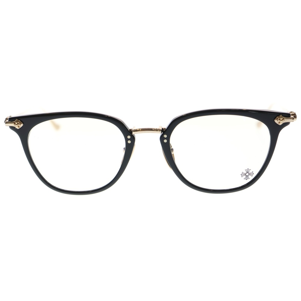 SHAGASS サイドクロステンプル ウェリントン サングラス メガネ ブラック/ゴールド Sランク