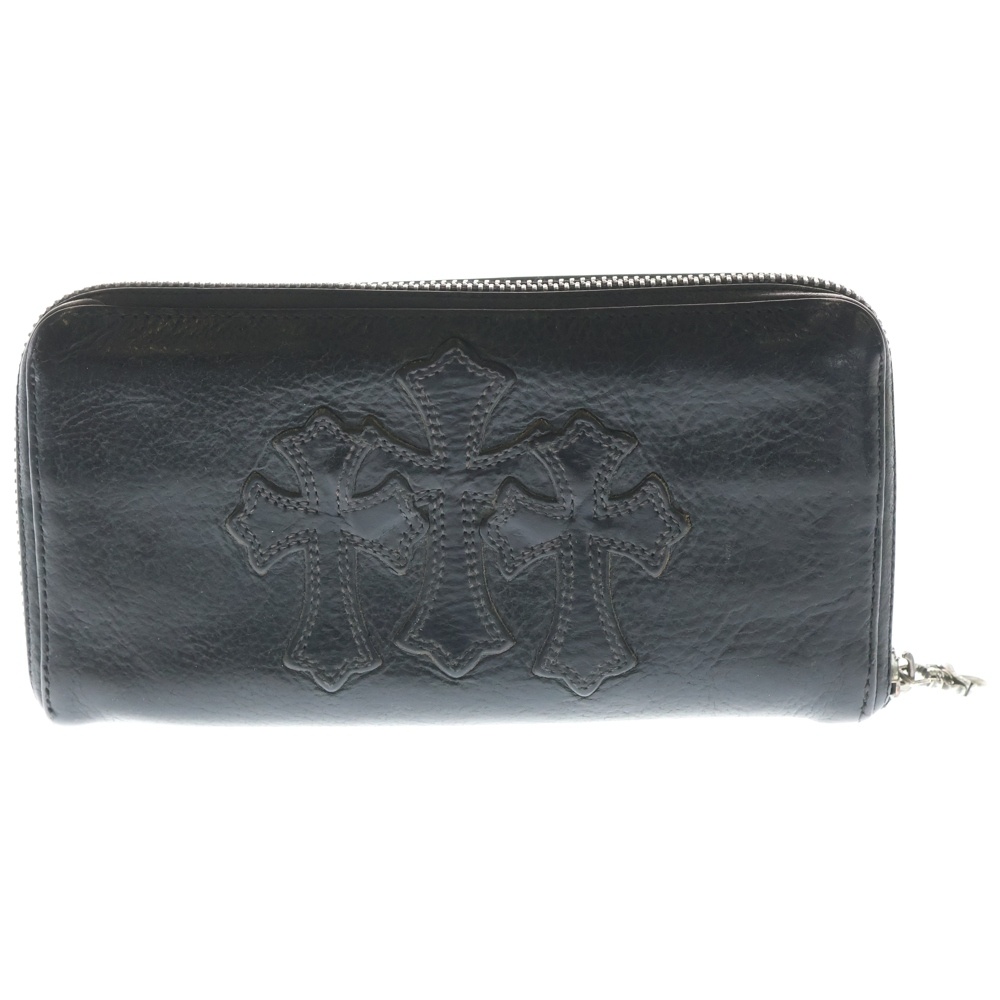 REC F ZIP 3クロス ラウンドジップレザーウォレット 財布 ブラック BCA368 Bランク