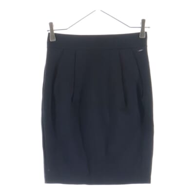 レーヨン混 サイドジップ タイトスカート レディース ブラック 6ZYN70 YJB7Z Bランク