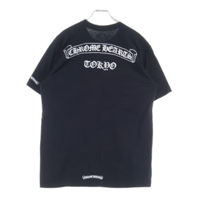 東京限定 バックスクロールラベル 両面プリント カットソー半袖Tシャツ ブラック Aランク