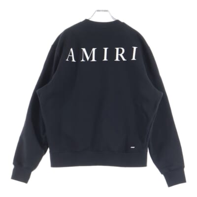 バックエンブロイダリー クルーネック長袖スウェット トレーナー ブラック Aランク