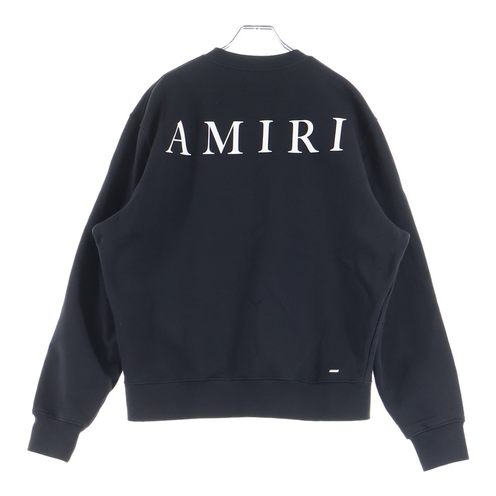 バックエンブロイダリー クルーネック長袖スウェット トレーナー ブラック Aランク