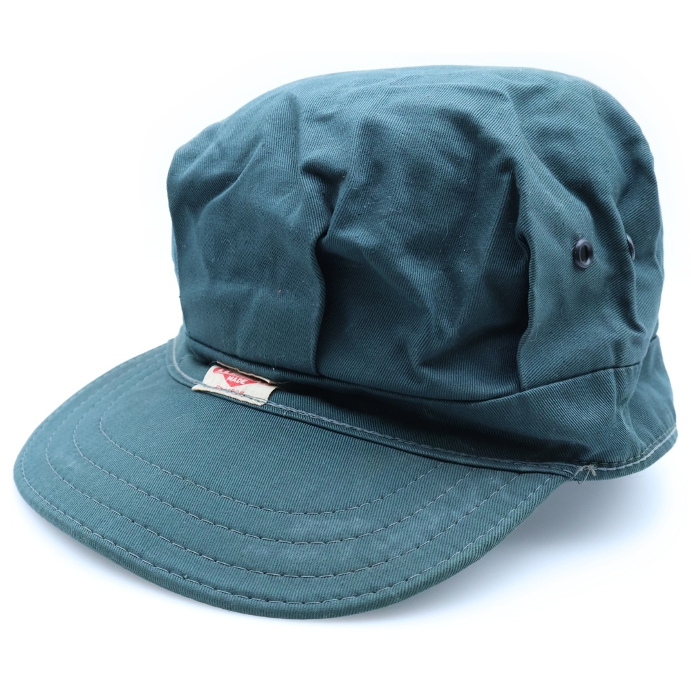 40S VINTAGE ヴィンテージ ハートタグ コットン ワークキャップ 帽子 グリーン Bランク