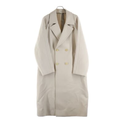 TWISTED DOUBLE CLOTH COAT ツイストダブルクロスコート トレンチコート アイボリー A25AC01WD Sランク