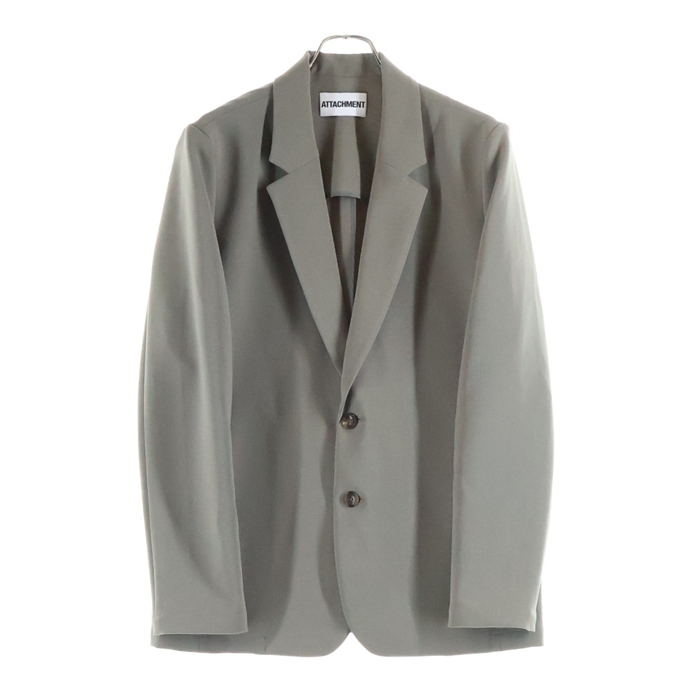 25SS ポリエステルストレッチダブルクロス カラーレスジャケット チャコール AG51-021 Aランク