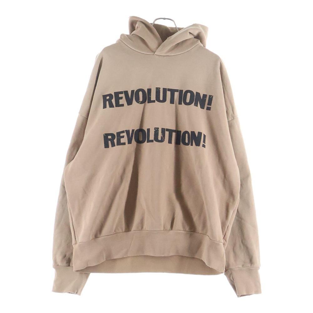 REVOLUTION HOODIE レボリューション 両面プリント プルオーバースウェットパーカー フーディー ブラウン Bランク