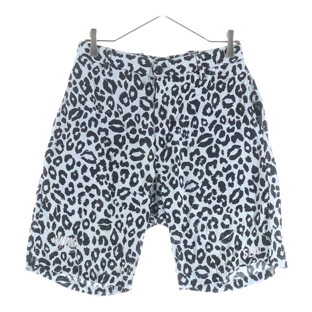 24SS ×WIND AND SEA LEOPARD SHORTS ウィンダンシー レオパード レーヨンショーツ ハーフパンツ ライトブルー/ブラック 24MND-WAS004-40-022 Bランク