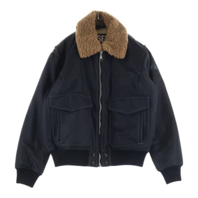 W-CARLO-NW ボアカラー ナイロンジップアップジャケット ブラック A07024 Bランク