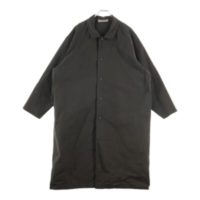 バックロゴ ポリコットン ステンカラーコート チャコール Bランク