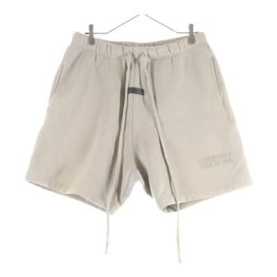 フロントロゴ スウェットハーフパンツ ショーツ ベージュ Bランク