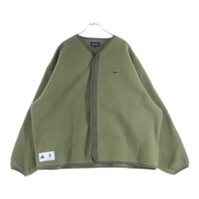 22AW KNOT FLEECE CARDIGAN フリース スナップボタンカーディガン グリーン Bランク