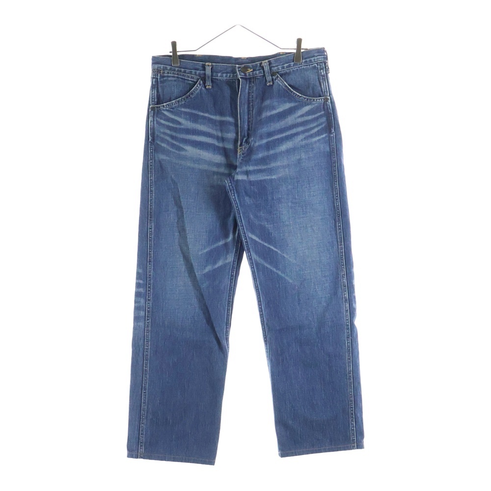 APE HEAD 猿顔プリント ジップフライ ストレート デニムパンツ インディゴ Bランク