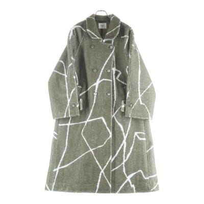 LITTLE FLARE LINE ART LONG COAT リトルフレア ステンカラー ロングコート レディース カーキ 0124207430540 Aランク