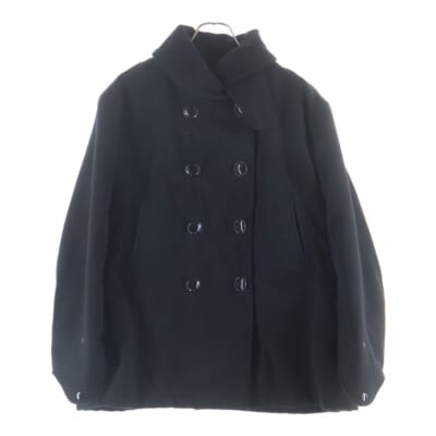 LH Pea Coat Polyester Fake Melton ポリエステル フェイクメルトン ピーコート ジャケット ブラック LN207B Bランク