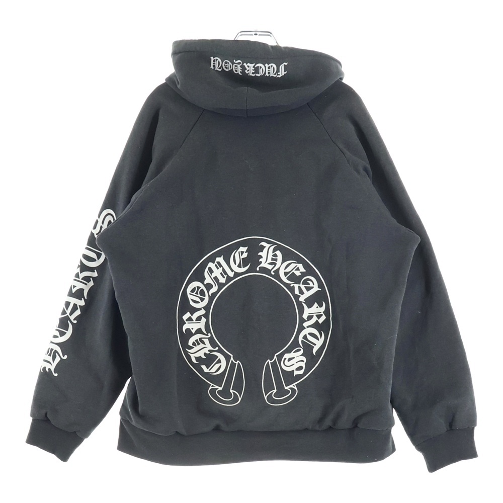 OLD HORSESHOE HOODIE オールド ホースシュープリント 裏地サーマル スウェット プルオーバーパーカー ブラック Bランク