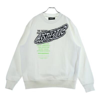 フロントデザイン クルーネックスウェットトレーナー ホワイト Bランク