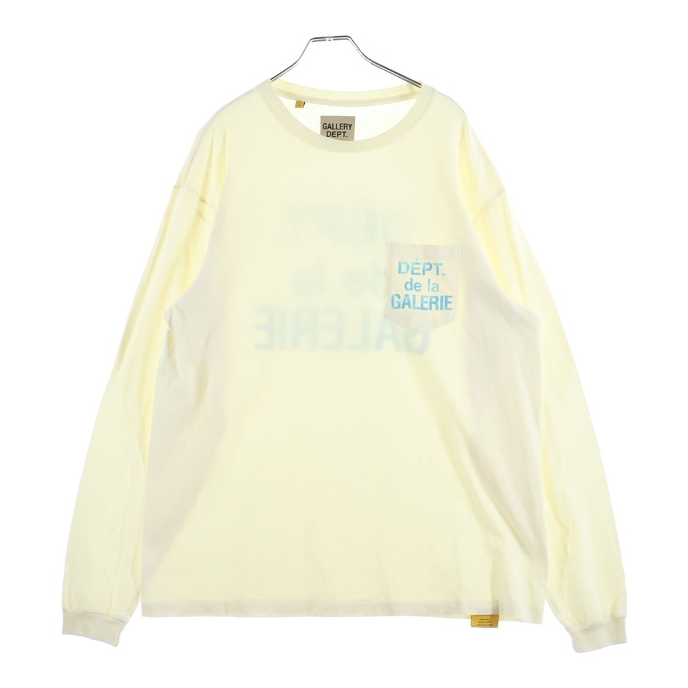 23SS DEPT DELA GALERIE CRISIS POCKET L/S TEE 両面プリント クルーネック ポケット 長袖Tシャツ カットソー アイボリー FRP1171 Bランク