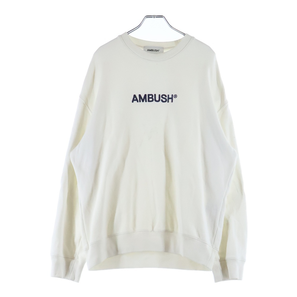 フロントエンブロイダリーデザイン クルーネック スウェット トレーナー ホワイト BWBA005S21FLE001 Bランク