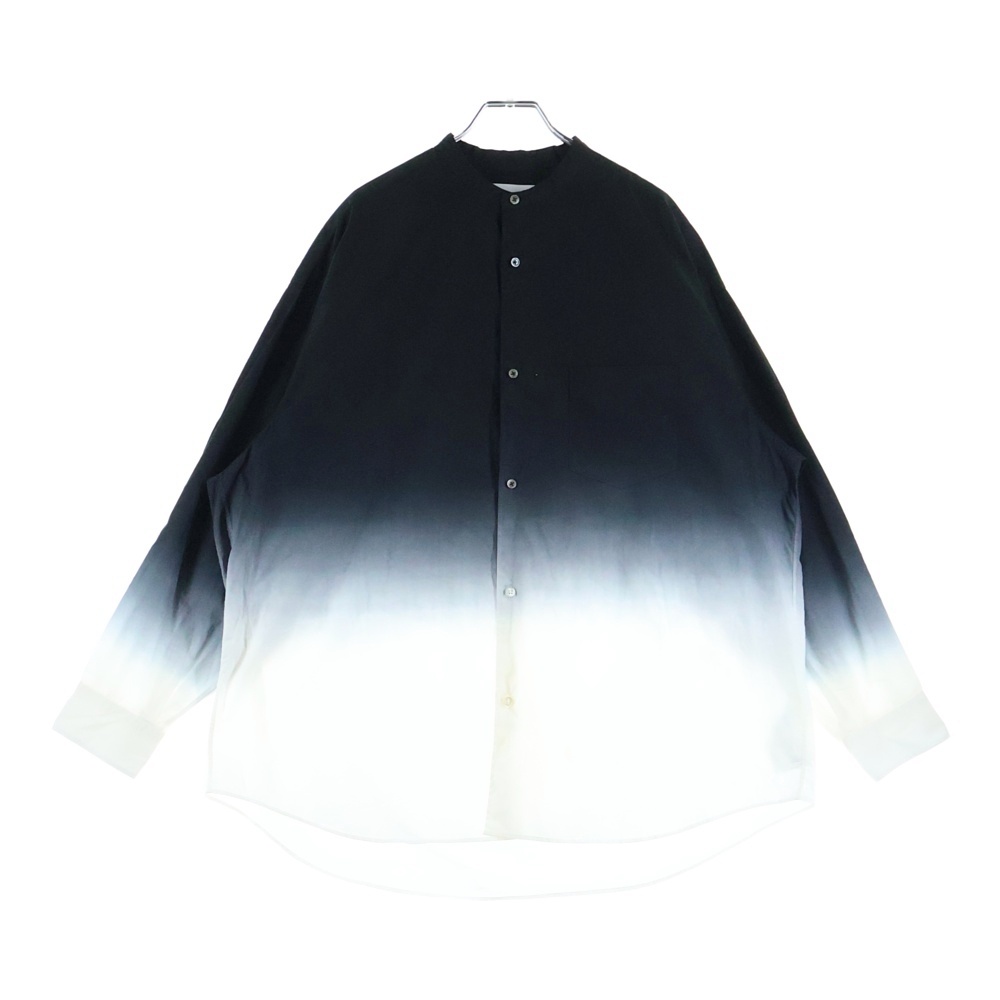 24SS BROAD L/S OVERSIZED BAND COLLAR SHIRT ブロード オーバーサイズ バンドカラー 長袖シャツ ブラック/ホワイト GM241-50002C Bランク