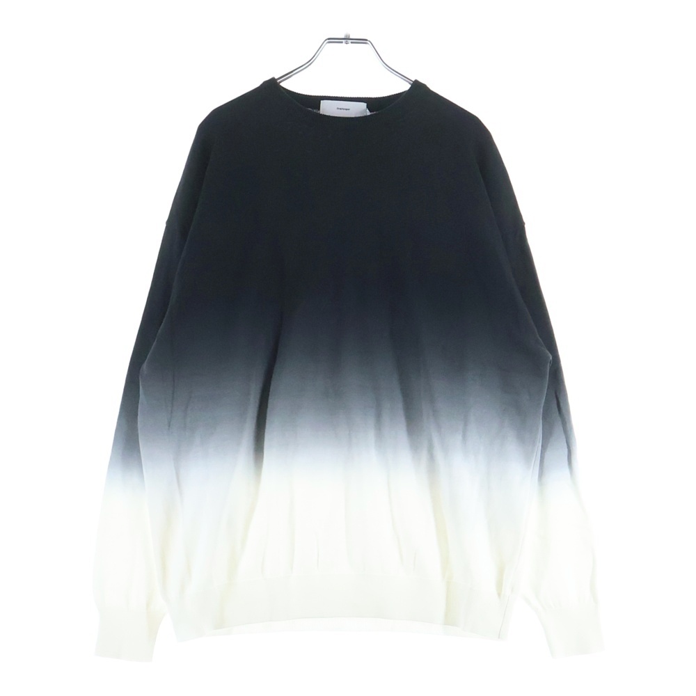 24SS PIECE DYED HIGH GAUGE KNIT OVERSIZED CREW NECK ピースダイド オーバーサイズ クルーネック ハイゲージニット セーター ブラック/ホワイト GU241-80251C Sランク