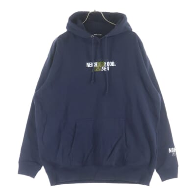 ×WIND AND SEA C-HOODED LS ウィンダンシー フロントロゴ ロングスリーブ スウェット プルオーバー フーディ パーカー ネイビー 201ELWSN-CSM01S Bランク