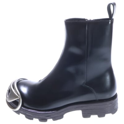 24SS D-HAMMER BT ZIP D ジッパー レザー アンクルブーツ ブラック Y03254 Sランク