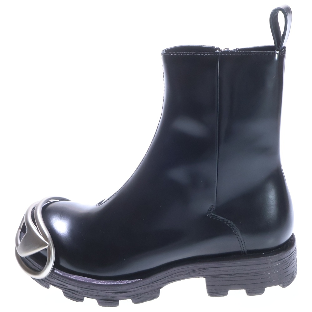 24SS D-HAMMER BT ZIP D ジッパー レザー アンクルブーツ ブラック Y03254 Sランク