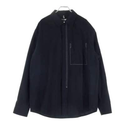 21SS IAN SHIRT ウール ジップアップ 長袖シャツ ブラック 52-01-11-01009 Bランク